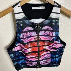 Pink Stitch size 4 floral zip vest